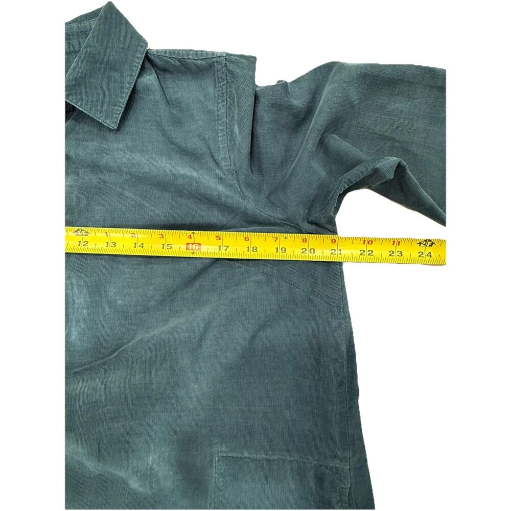 J Jill Corduroy Shift Dress PXS Teal Roll tab Sleeves Soft Cozy Fall Winter - Picture 5 of 10